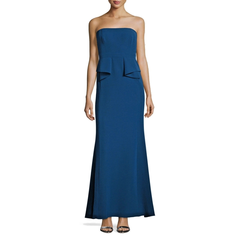 Aidan by Aidan Mattox Blue Strapless Evening Gown Size 0